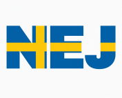 NEJ i svensk flagga