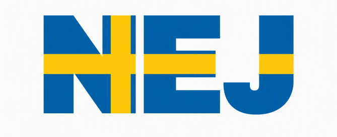 NEJ i svensk flagga