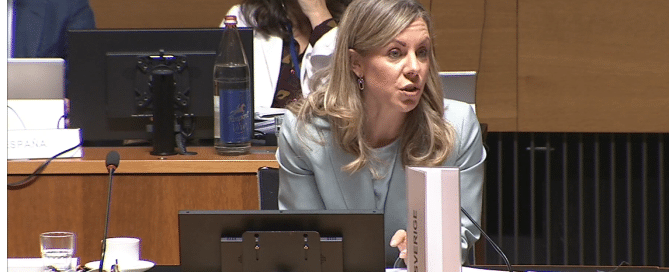 Jessica Rosencrantz under Allmänna rådet 16 juni 2026