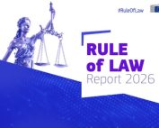 Fru Justitia och Rule of Law 2026 report skrivit bredvid